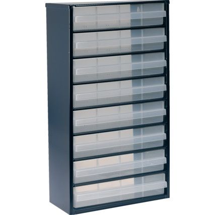 Drawer Cabinet, Steel/Polypropylene, Blue, 307x150x555mm, 8 Drawers