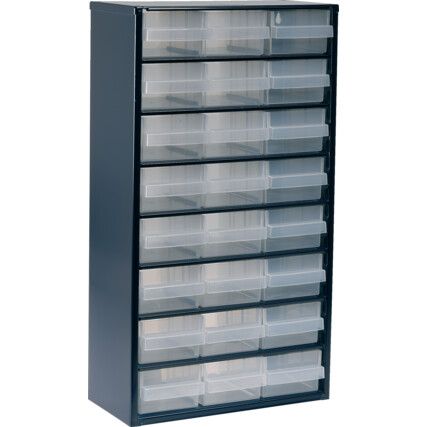 Drawer Cabinet, Steel/Polypropylene, Blue, 307x150x555mm, 24 Drawers