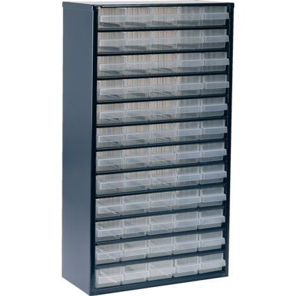 Drawer Cabinet, Steel/Polypropylene, Blue, 307x150x555mm, 60 Drawers