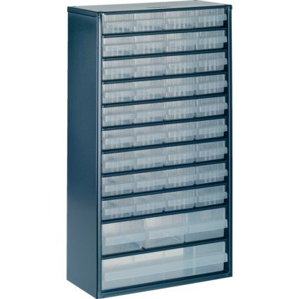 Drawer Cabinet, Steel/Polypropylene, Blue, 307x150x555mm, 40 Drawers