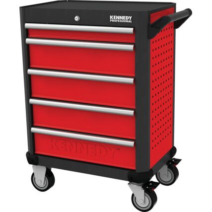 Roller Cabinet, Ultimate, Red/Grey, Steel, 5-Drawers, 844 x 706 x 461mm, 550kg Capacity
