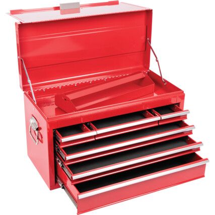 Tool Chest, Classic Red, Red, Steel, 6-Drawers, 385 x 690 x 315mm, 75kg Capacity