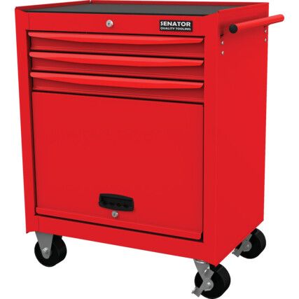 Roller Cabinet, Workshop Range, Red, Steel, 3-Drawers, 724 x 678 x 459mm, 300kg Capacity