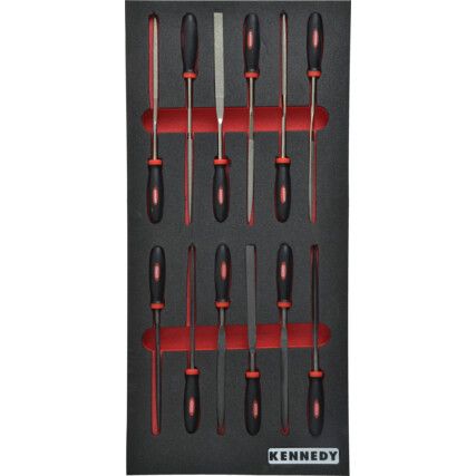 12 Piece Engineers File Set in 2/3 Foam Inlay for Tool Cabinets