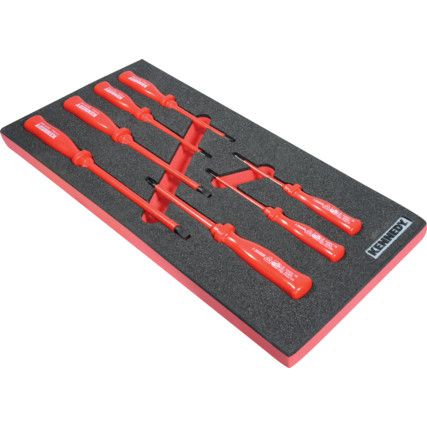 7 Piece Insulated VDE Screwdriver Set in 1/3 Width Foam Inlay for Tool Chests