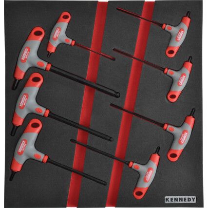 8 Piece Pro-Torq Hex Drivers Set in 2/3 Width Foam Inlay for Tool Cabinets