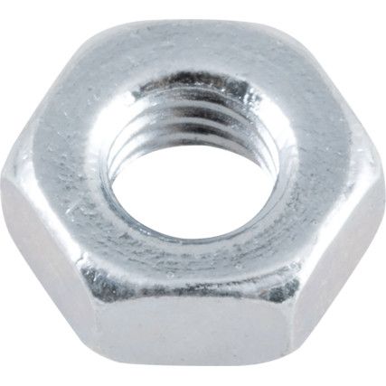 M3 Steel Hex Nut, Bright Zinc Plated, Grade 8