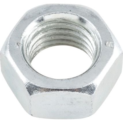 M20 Steel Hex Nut, Bright Zinc Plated, Grade 8