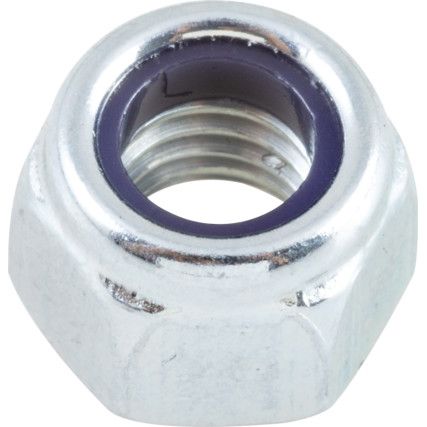 M5 Steel Lock Nut, Nyloc, Bright Zinc Plated, Material Grade 8