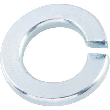 M8 Spring Washer, BZP Spring Steel, 14.8mm Diameter, Thickness 2mm, Bore 8.1mm