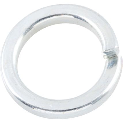 M12 Spring Washer, BZP Spring Steel, 18mm Diameter, Thickness 2.5mm, Bore 12.2mm