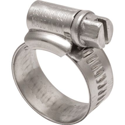 00SS HOSE CLIP GRADE 304 STAINLESS STEEL 13mm - 20mm