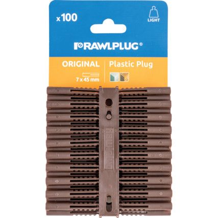 PLASTIC PLUGS BROWN (CLIP100) CARDED 67-233