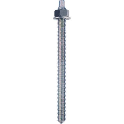 R-STUDS-16190 (60-716) STUD WITH NUT & WASHER ZINC PLATED (BZP) M16 x 190mm (PACK-10)