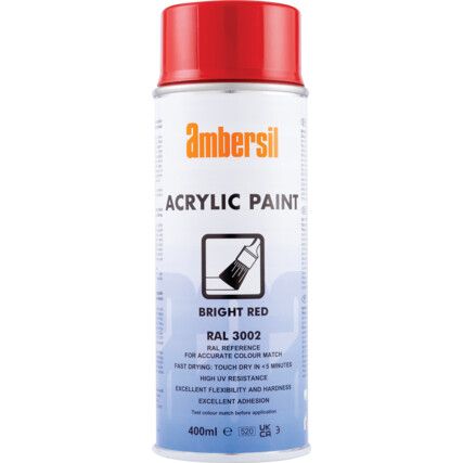 Acrylic Aerosol Spray Paint, Carmine Red- 400ml