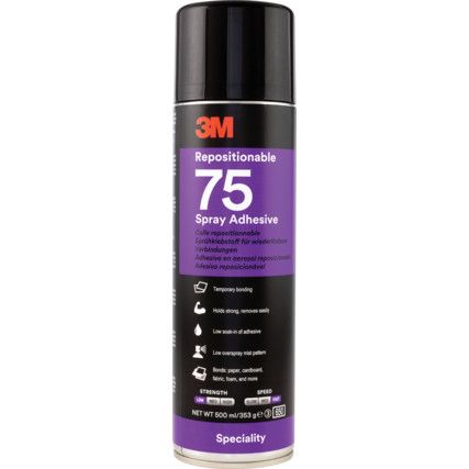 Repositionable 75 Spray Adhesive 500ml