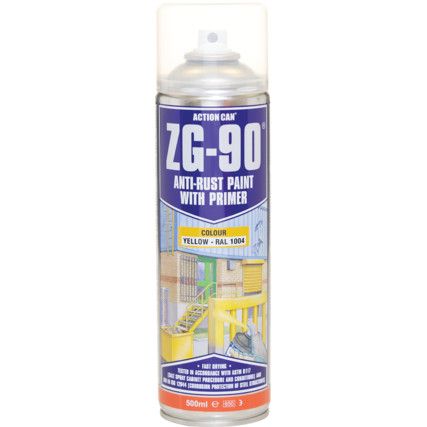 ZG-90 Anti-Rust Aerosol Yellow Paint With Zinc - 500ml