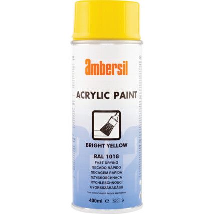 Acrylic Aerosol Spray Paint, Bright Yellow- 400ml