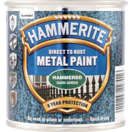 Direct to Rust Hammered Dark Green Metal Paint - 250ml