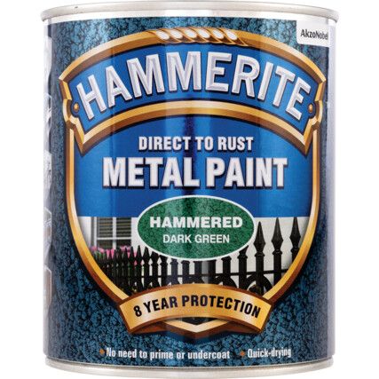 Direct to Rust Hammered Dark Green Metal Paint - 750ml