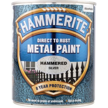 Direct to Rust Hammered Silver Metal Paint - 750ml