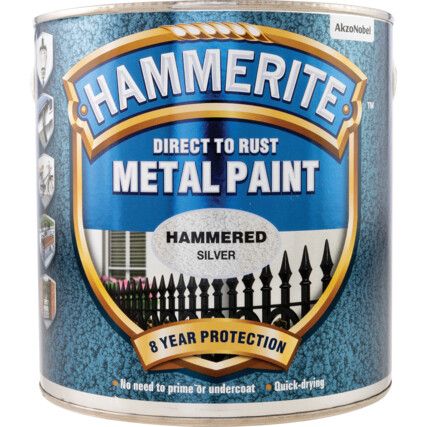 Direct to Rust Hammered Silver Metal Paint - 2.5ltr