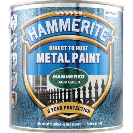Direct to Rust Hammered Dark Green Metal Paint - 2.5ltr