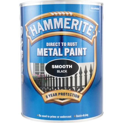 Direct to Rust Smooth Black Metal Paint - 5ltr