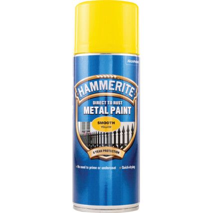Direct to Rust Smooth Yellow Aerosol Metal Paint - 400ml