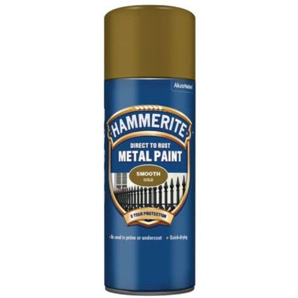 Direct to Rust Smooth Gold Aerosol Metal Paint - 400ml