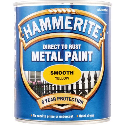 Direct to Rust Smooth Yellow Metal Paint - 750ml