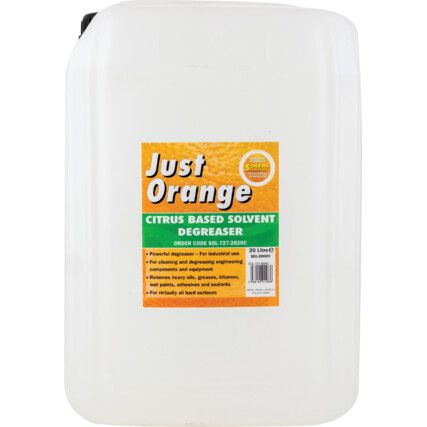 Just Orange, Degreaser, Solvent Based, Bottle, 20ltr