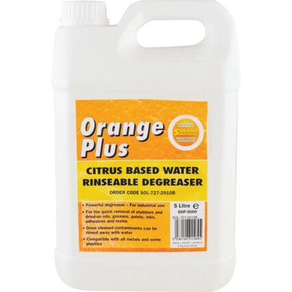 Orange Plus, Degreaser, Solvent Based, Bottle, 5ltr