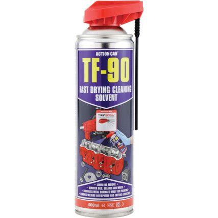 TF-90, Twinspray Fast Drying Cleaning Solvent, Solvent Based, Aerosol, 500ml