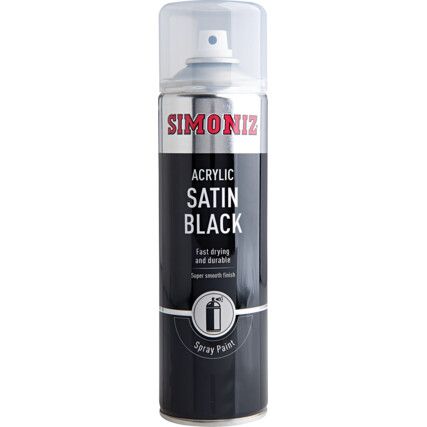 SIMP16D Acrylic Satin Black Spray Paint - 500ml