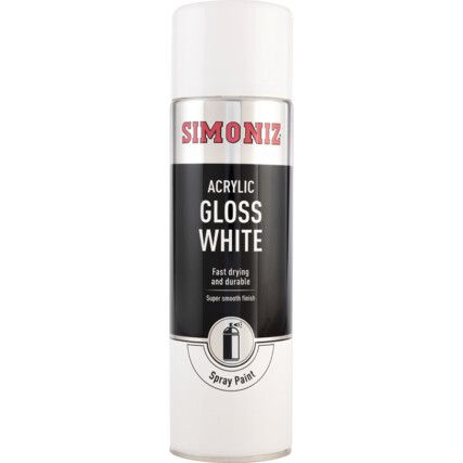 SIMP18D Acrylic White Gloss Spray Paint - 500ml