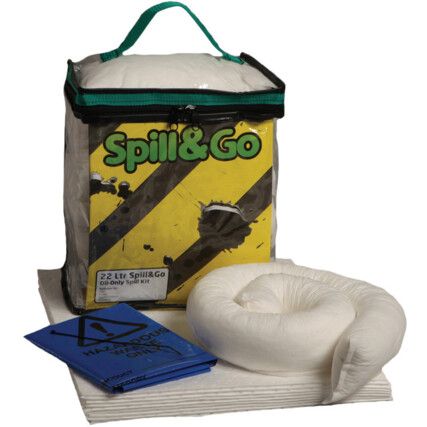 Oil Spill Kit, 22L Absorbent Capacity Per Kit, Bag