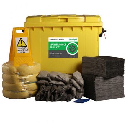 Maintenance Spill Kit, 600L Absorbent Capacity Per Kit, Wheeled Bin