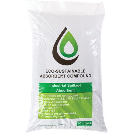 Absorbent Granules, 100% Recycled Materials, Maintenance Applications, 30L Absorbent Capacity, 30L Bag