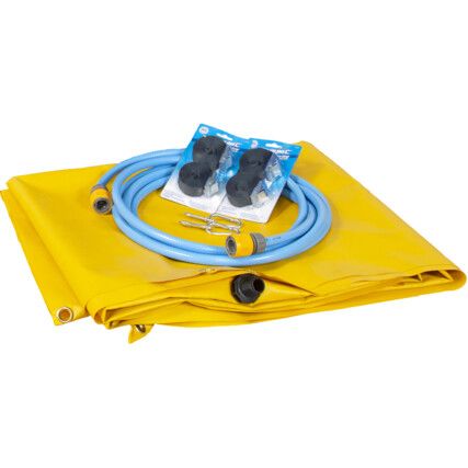 Leak Diverter Tarp & Fittings, Yellow, 200 x 200cm