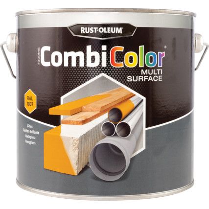 7348MS CombiColor® Gloss Safety Yellow Multi-Surface Paint - 2.5ltr