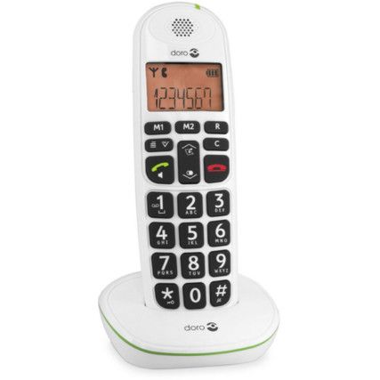 PHONEEASY 10 Doro DECT White Cordless Telephone with Big Button 100WD