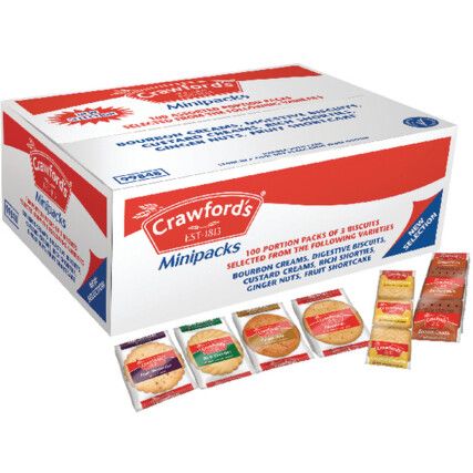 A06059 Crawfords Mini Assorted Biscuits Pack of 100
