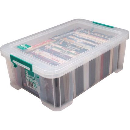 Storage Box with Lid, Plastic, Clear, 470x300x170mm, 15L