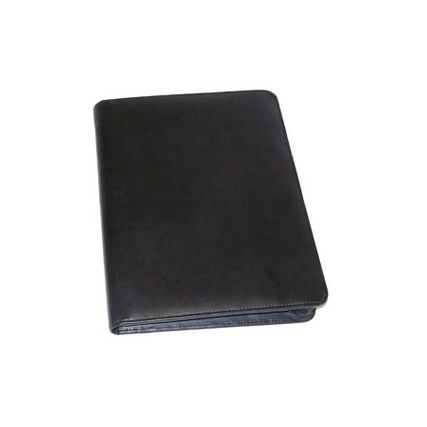 Zipped Leather A4 Conference Folder Black 2924