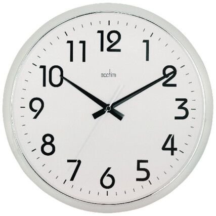 21287 ORION WALL CLOCK SILENT CHR/WHT