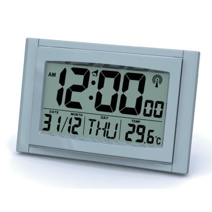 Quantum 2277 LCD Silver Radio Controlled Clock