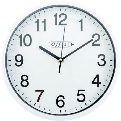 10" Contemporary Wall Clock, Battery Powered (2x AA)