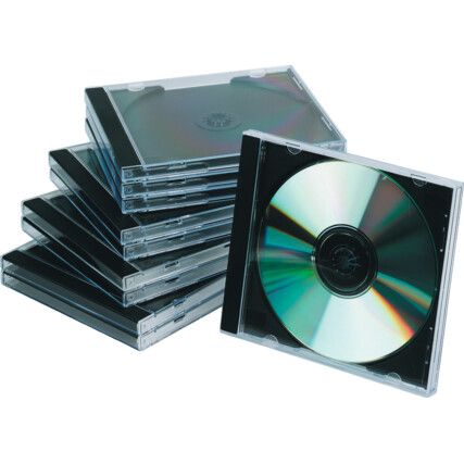 CD Jewel Case Black/Clear Pack of 10