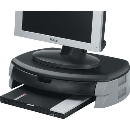 Q Connect Monitor/Printer Stand with Drawer - Black